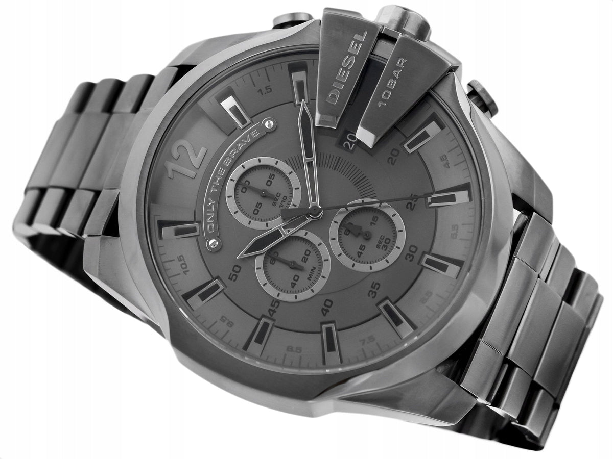 Diesel DZ4282 Mega Chief Chronograph Herrenuhr – Graues Zifferblatt & graues Edelstahlarmband