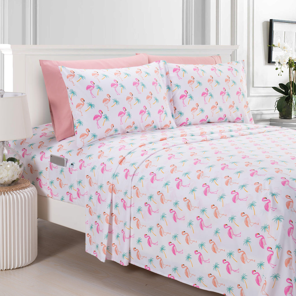 Elegant Comfort 6-Piece Tropical Pattern Bed Sheet Set - Soft as a Hotel Premium Quality