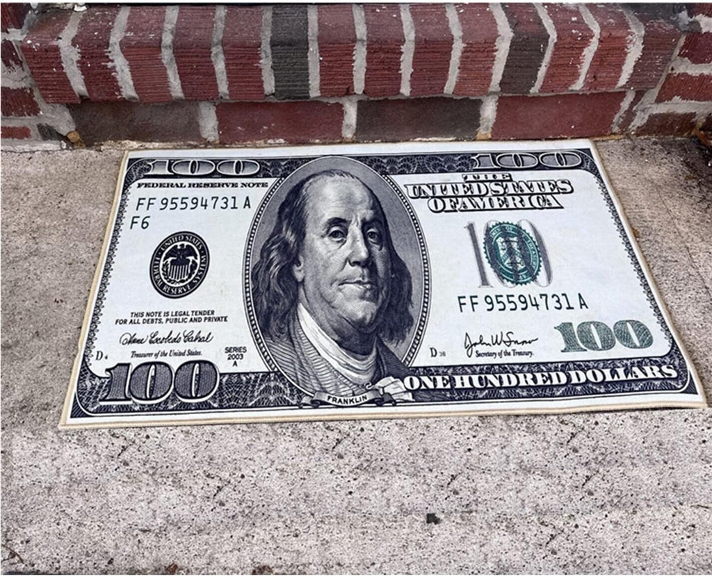 100 Dollar Bill Area Rug Mat 22 x 53