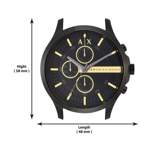 Armani Exchange Hampton AX2164 Herren-Chronograph – Schwarzes Zifferblatt mit schwarzem Edelstahlarmband