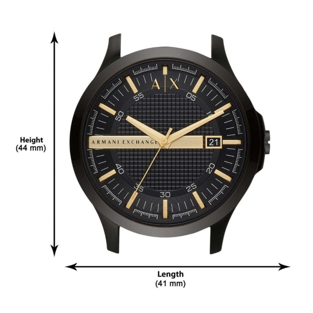 Armani Exchange Hampton AX2413 Herren-Chronograph – Schwarzes Zifferblatt mit schwarzem Edelstahlarmband