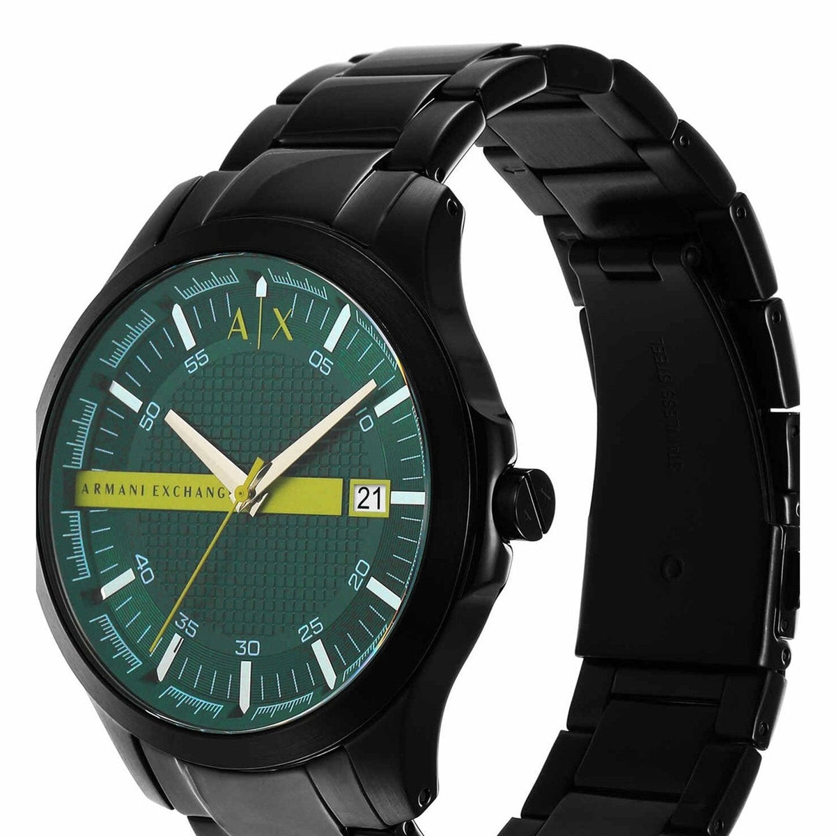 Armani Exchange Hampton AX2407 Herrenuhr – Elegantes schwarzes Zifferblatt mit schwarzem Edelstahlarmband