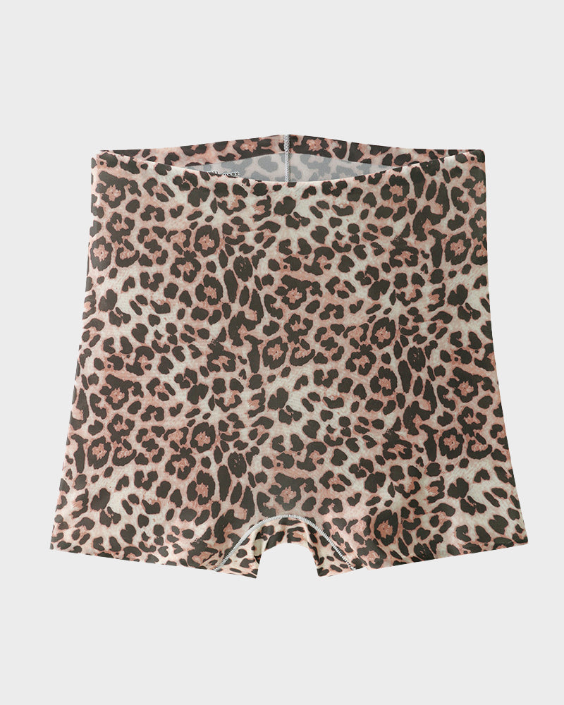 Mid-Rise Ice Silk Leopard Panties (6 Pack)