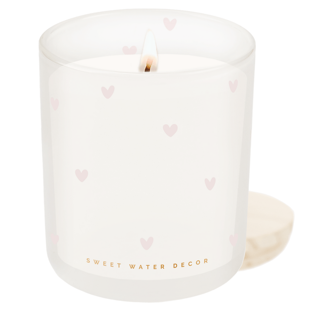 All Over Hearts Soy Candle - Tinted Glass Jar - 12 oz