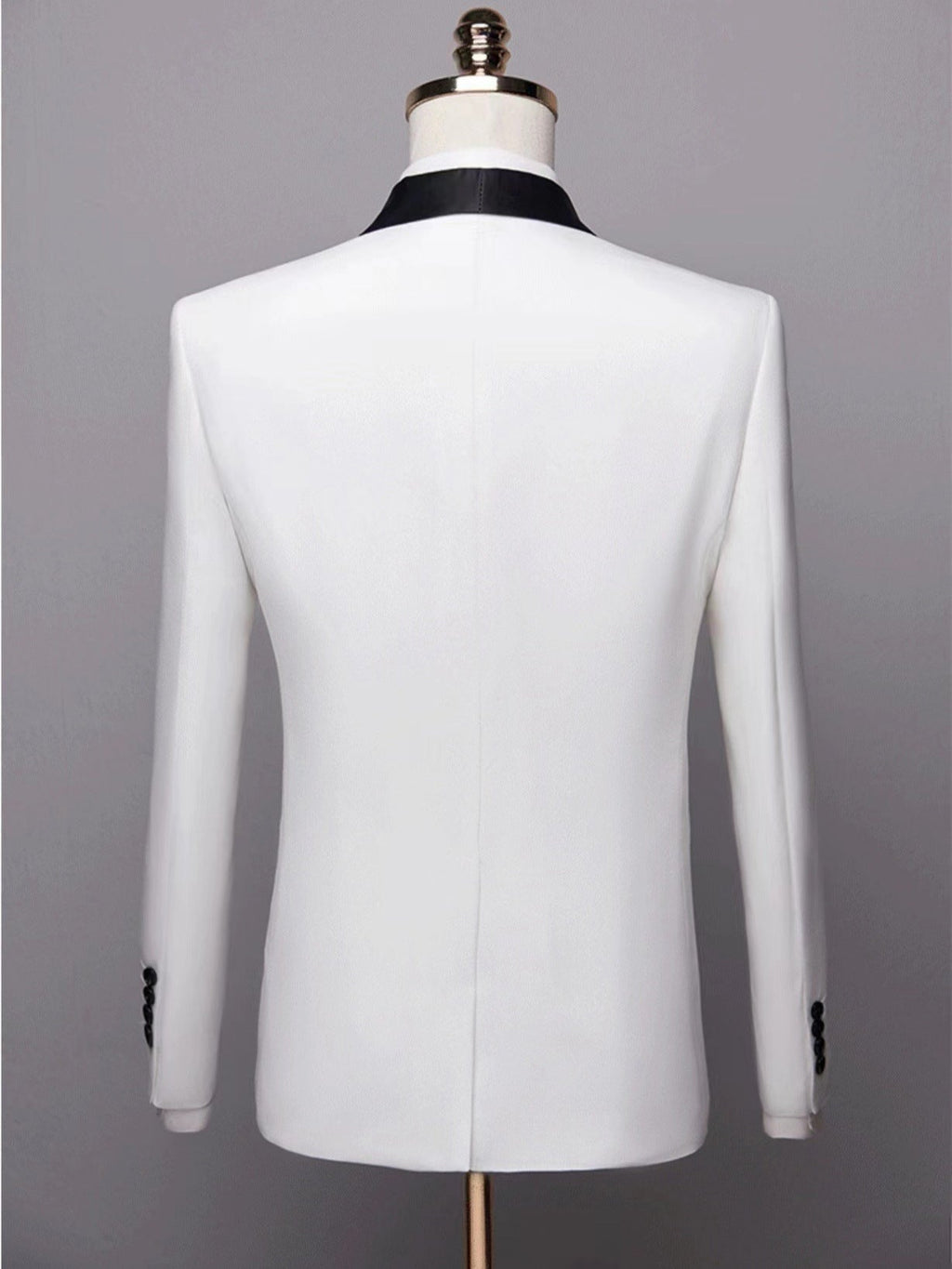 Men's Suit 2-Piece Wedding Suit Black White Tuxedo (Blazer + Pants)