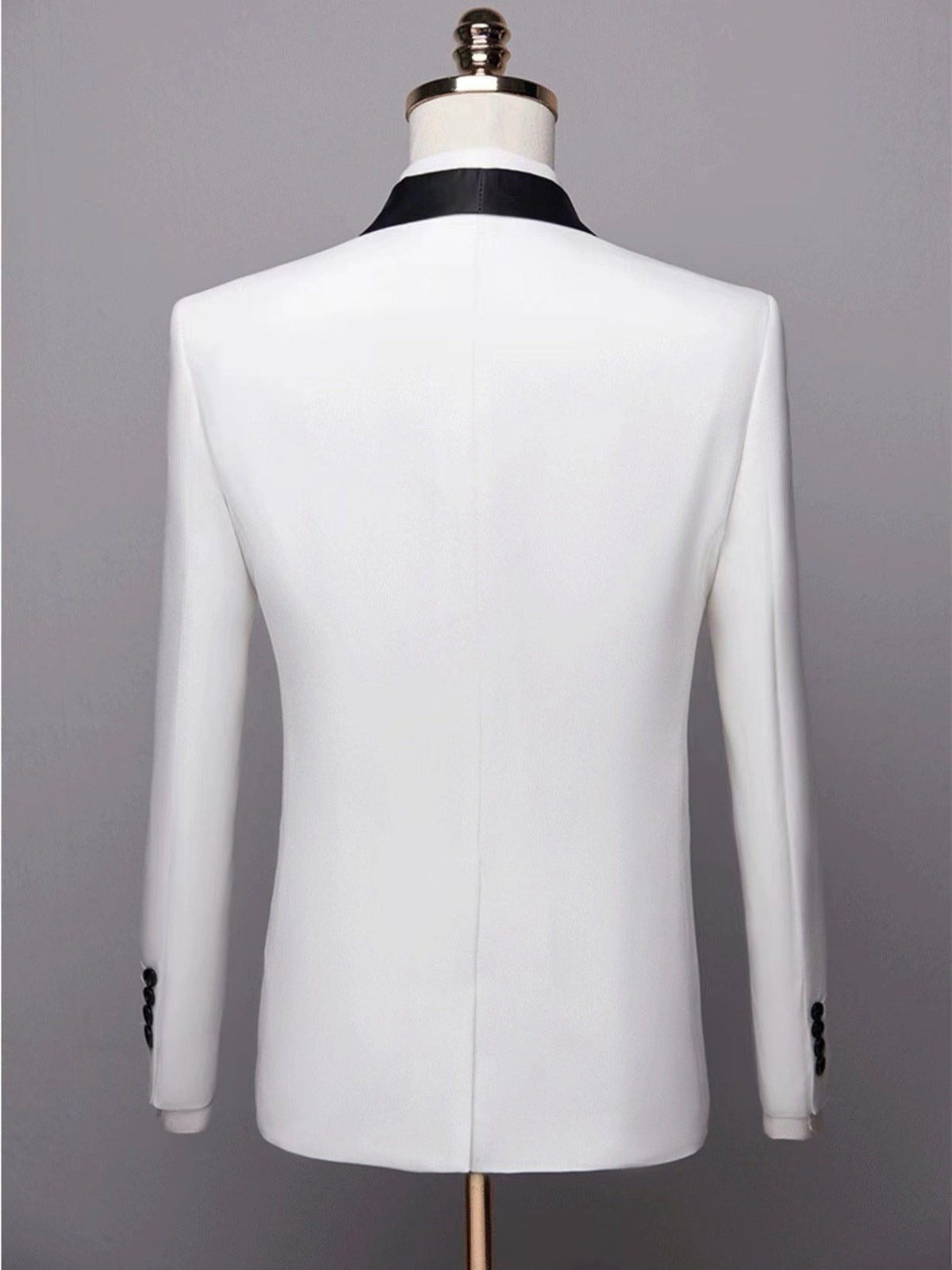 Men's Suit 2-Piece Wedding Suit Black White Tuxedo (Blazer + Pants)