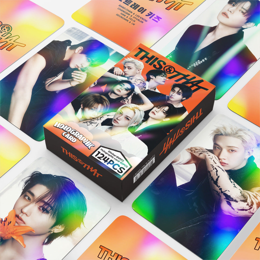 124pcs SKZ This & That Holographic Photocard Sticker - Stray Kids merch