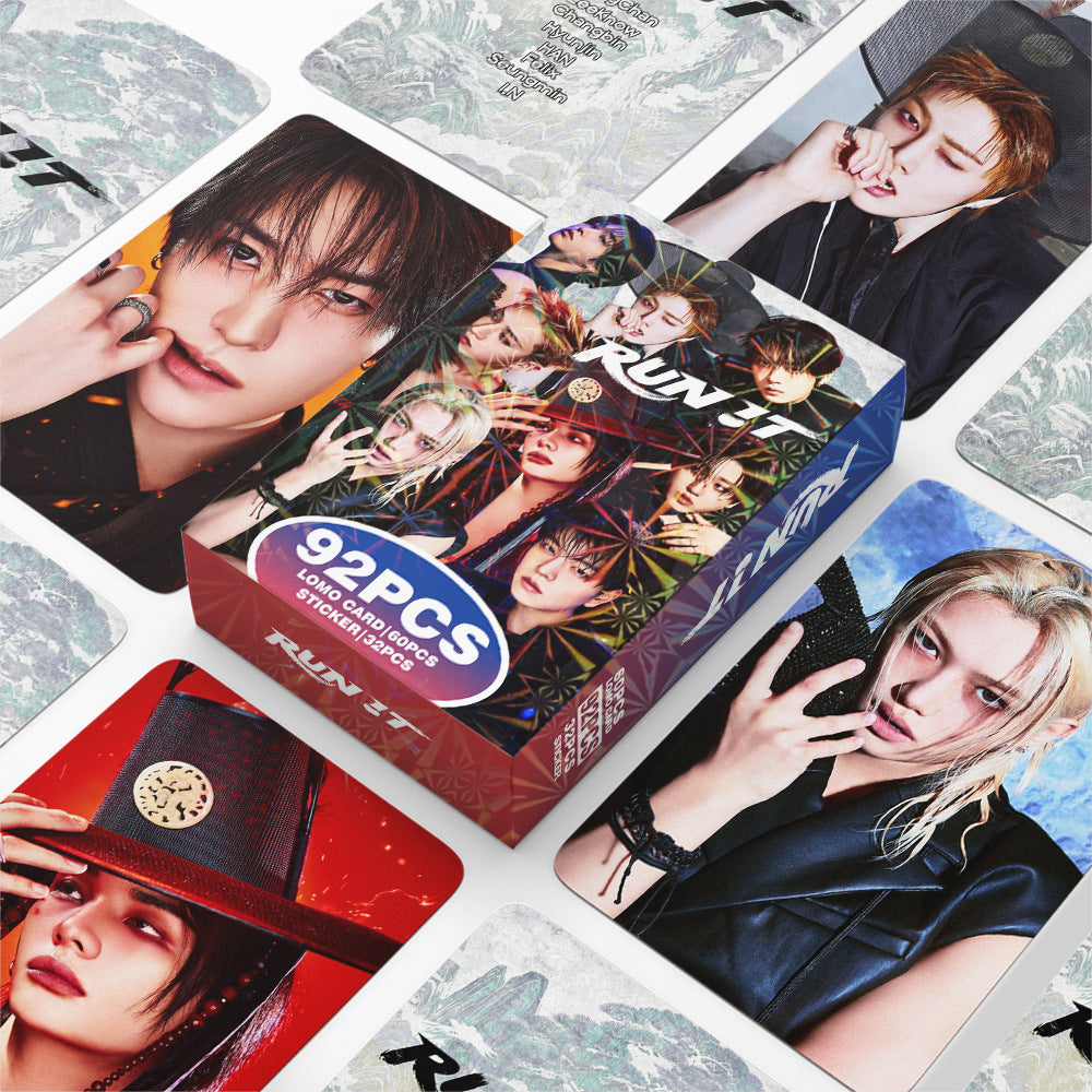 SKZ Run IT Photocards + Stickers (92 PCS) - Stray Kids merch