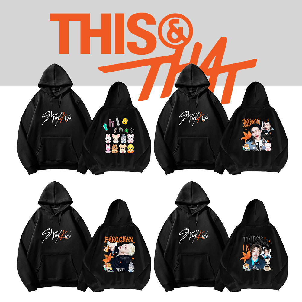 SKZ This & That Cartoon Print Pullover Hoodie - Stray Kids merch