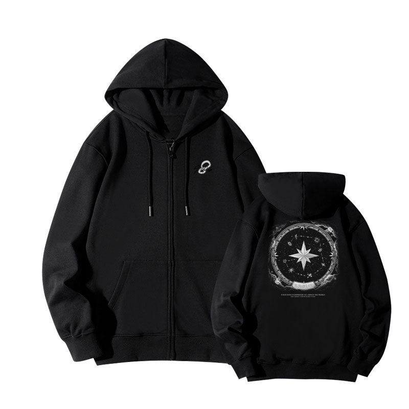 SKZ 8th Anniversary Zip-Up Hoodie - Black