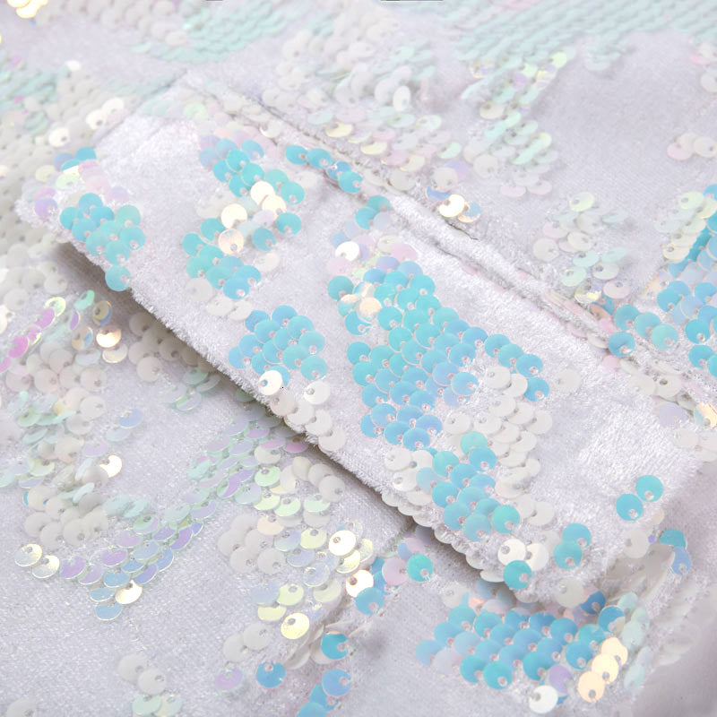 Men's 2-Pieces Tuxedo Embroidery Sequin Jacket White