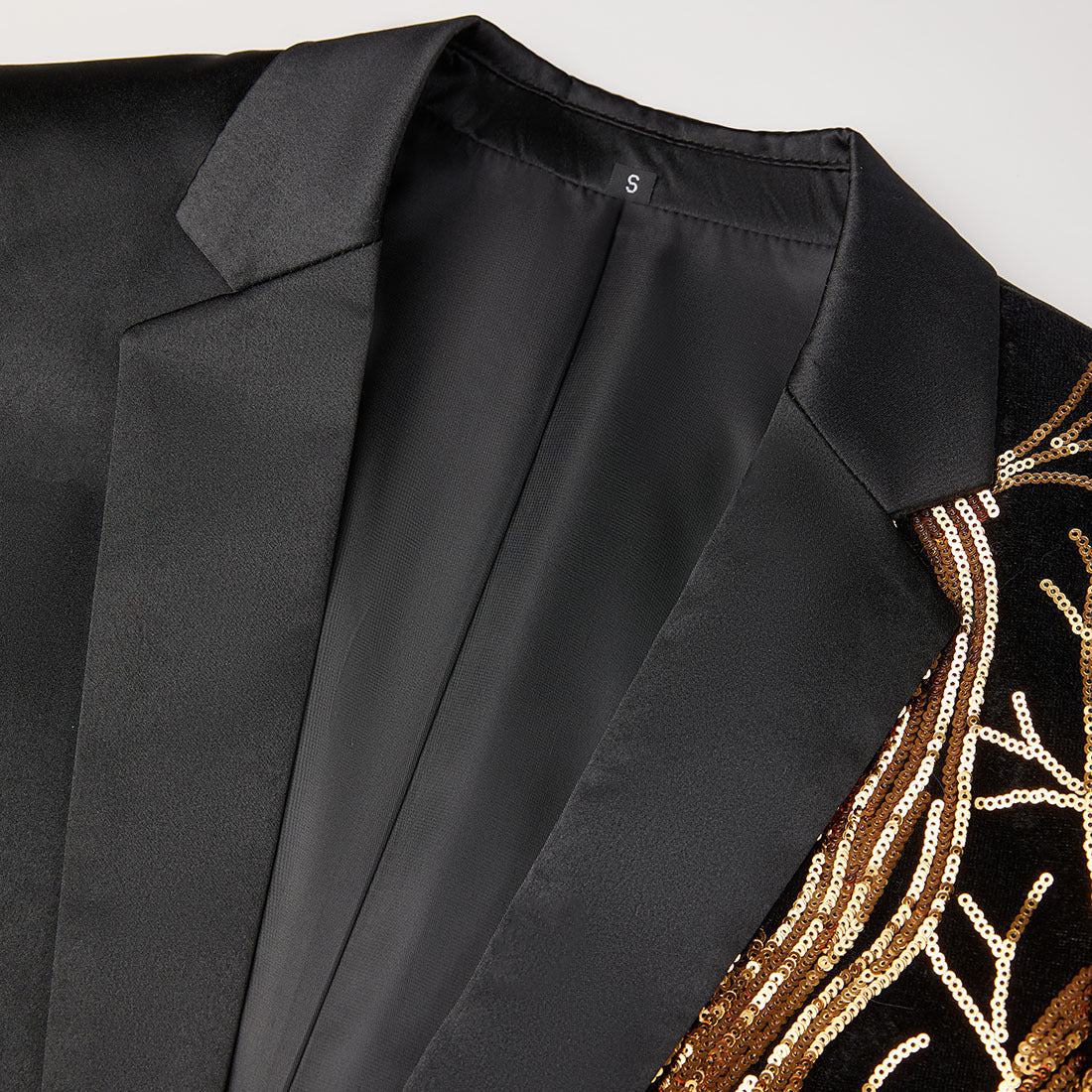 Men's 2-Pieces Branch Embroidered Sequin Jacket and Pants