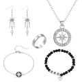 SKZ Compass Necklace Bracelet Ring Earrings Set - Stray Kids merch