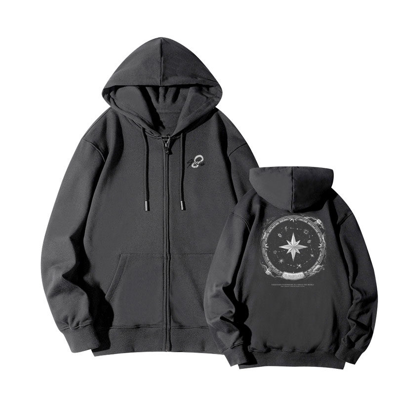 SKZ 8th Anniversary Zip-Up Hoodie - Dark Grey