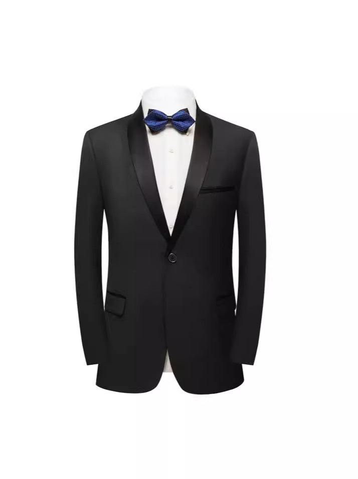 Men's Suit 2-Piece Wedding Suit Black White Tuxedo (Blazer + Pants)