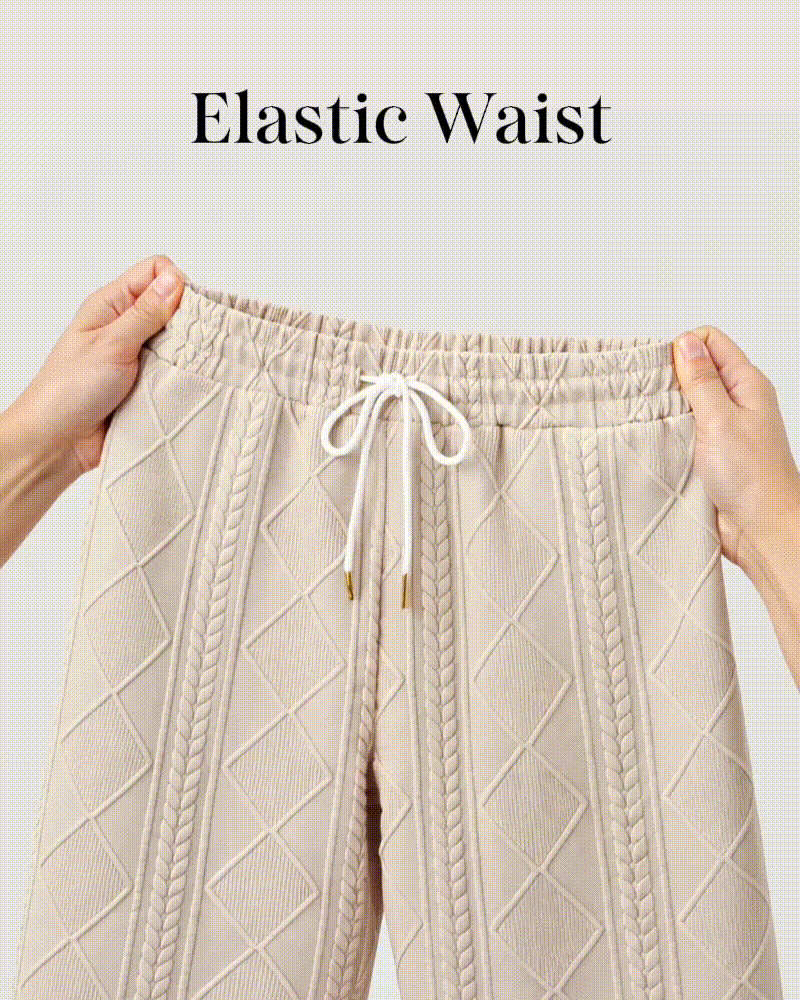 Women's 2 Piece Cable Knit Tracksuit Baseball Collar Crop Coat and High Waist Pants Set
