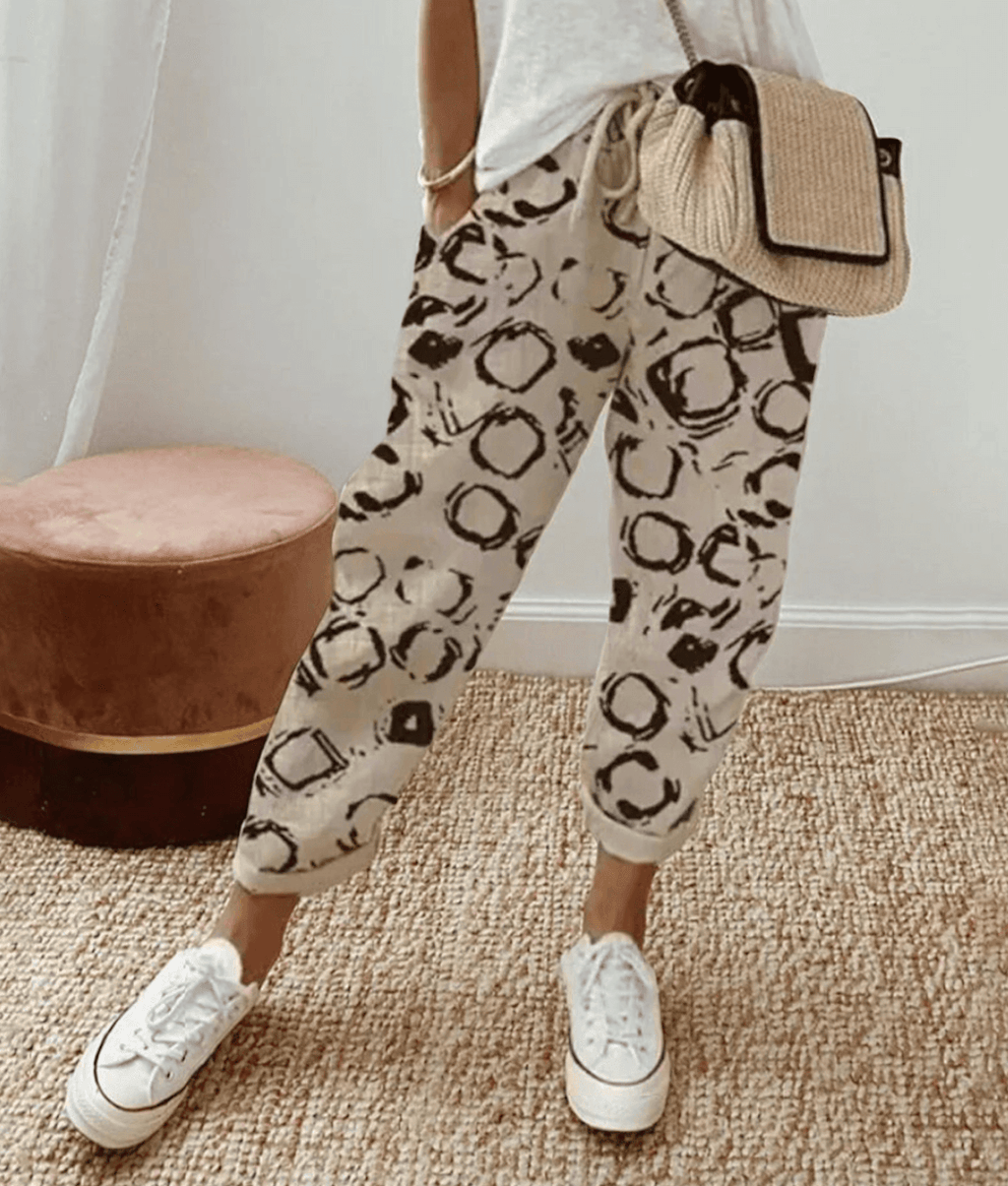 Leonda | Casual Everyday Printed Lace Pants