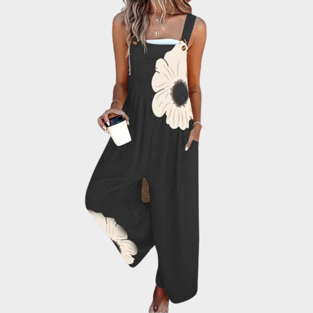 Marissa | Stilvoller Jumpsuit mit weitem Bein und Blumenmuster