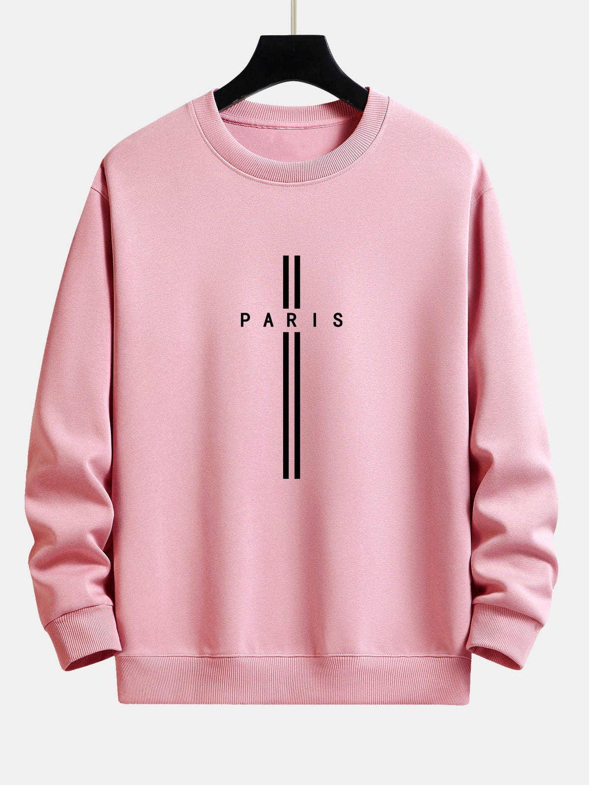 Paris Stripe Print Relax Fit Sweatshirt