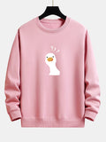 Question Mark Doubtful Duck Print Relax Fit Sweatshirt