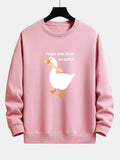 Goose With Baseball Bat Print Relax Fit Sweatshirt