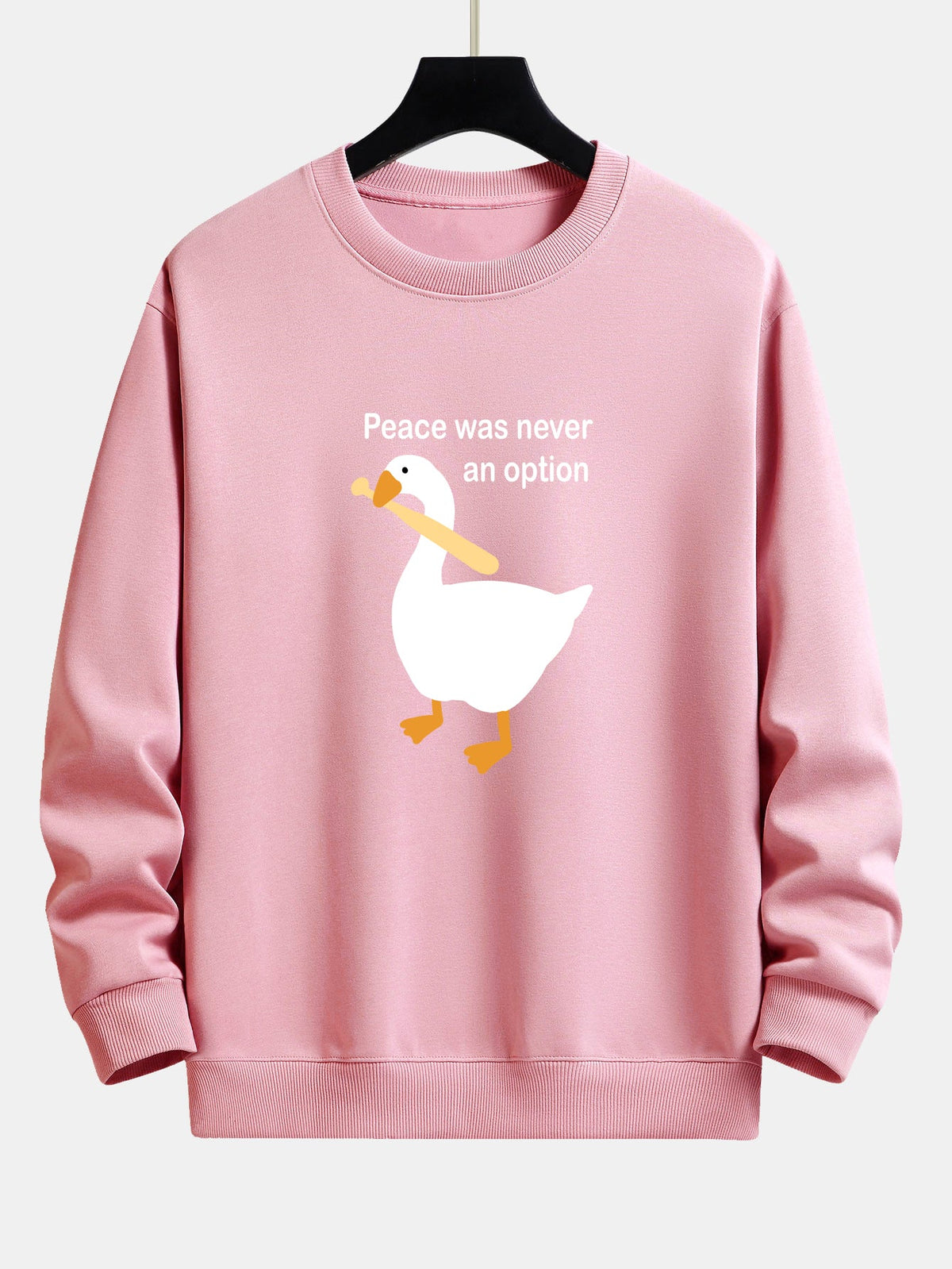 Goose With Baseball Bat Print Relax Fit Sweatshirt