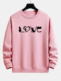 Love Cats Print Relax Fit Sweatshirt