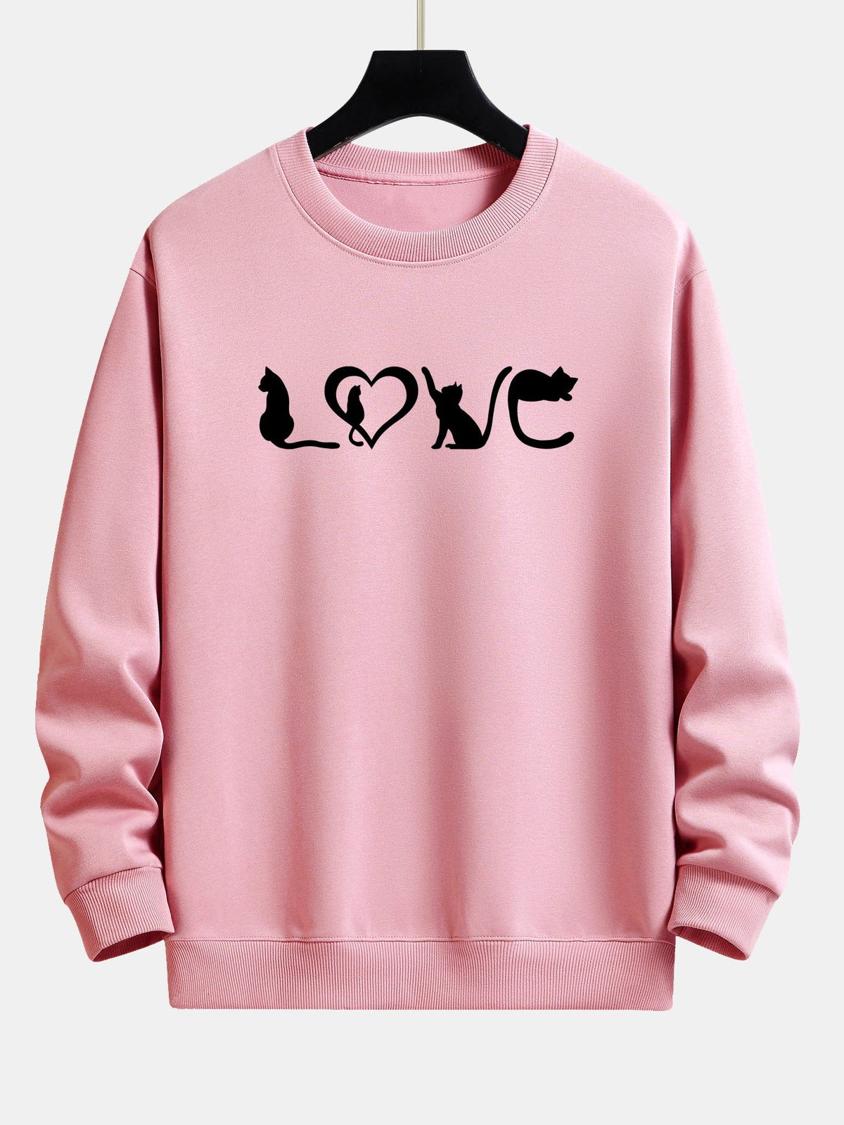 Love Cats Print Relax Fit Sweatshirt
