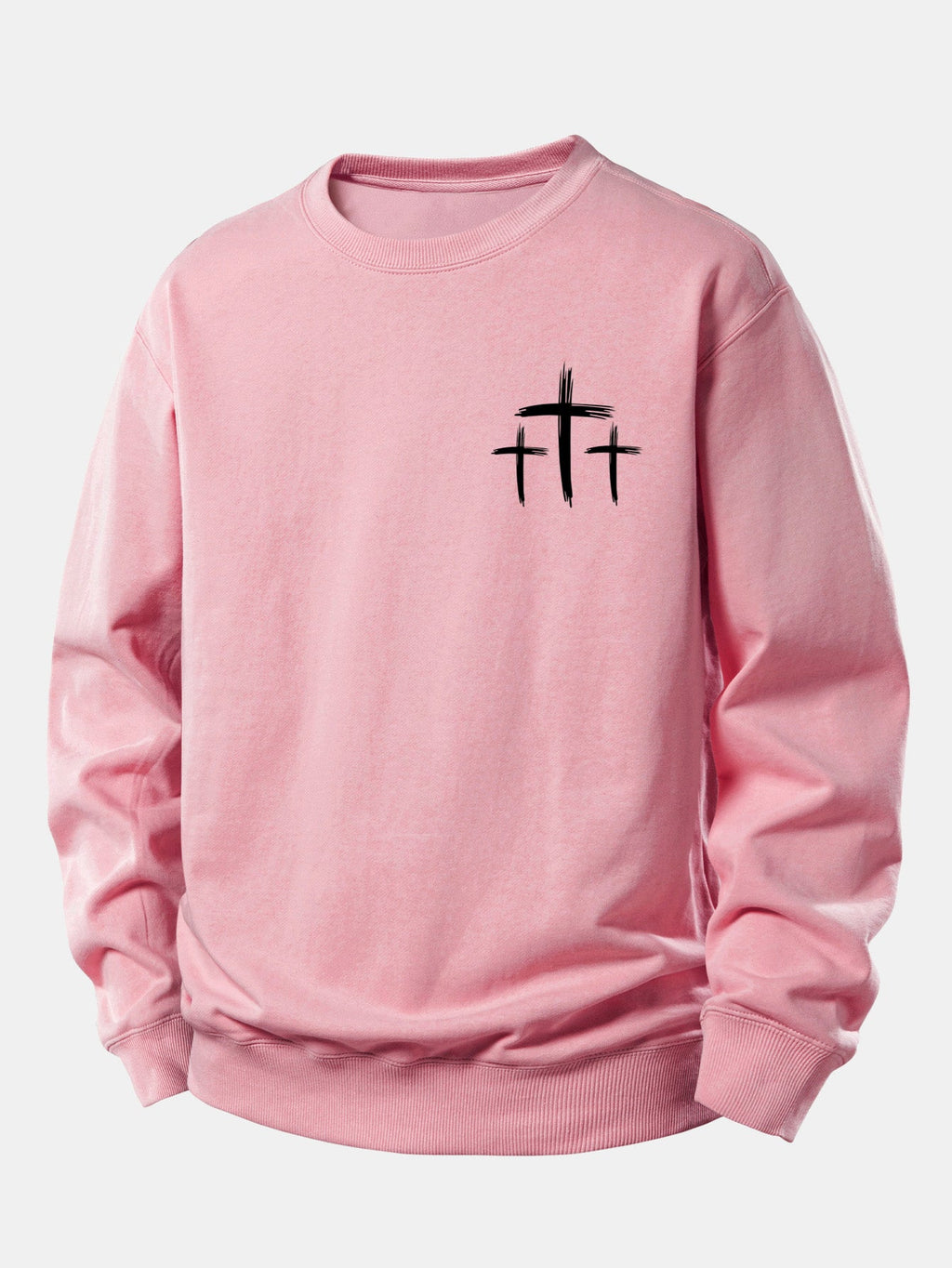 Faith Over Fear Cross Print Relax Fit Sweatshirt