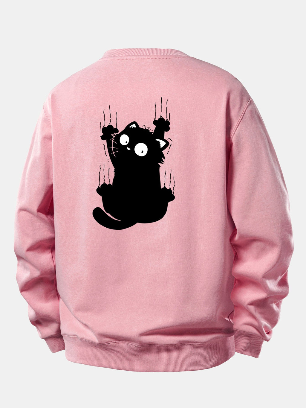 Black Cat Print Relax Fit Sweatshirt