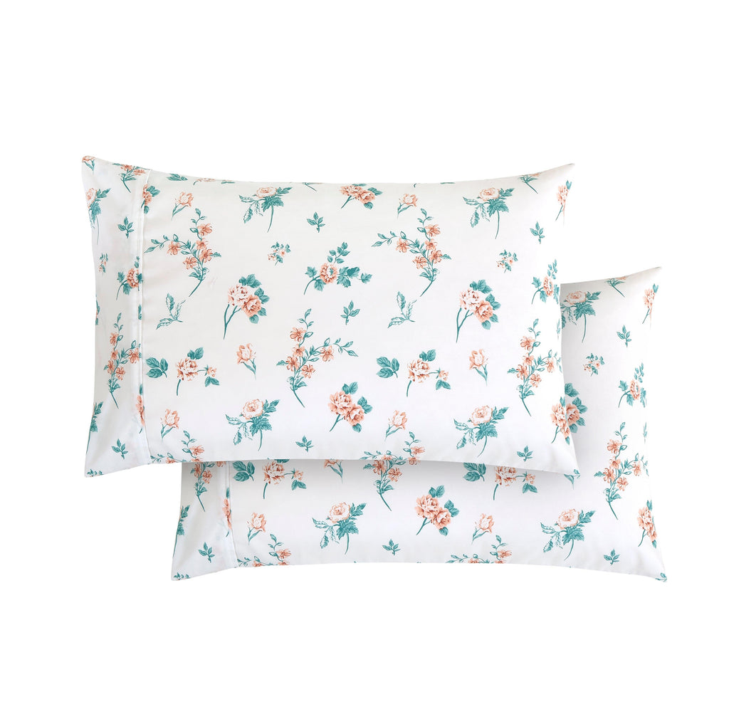 Elegant Comfort Floral and Stripe Pattern Pillowcases