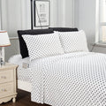 Elegant Comfort 6-Piece Polka Dot Printed Sheet Set - Soft as a Hotel Premium Quality