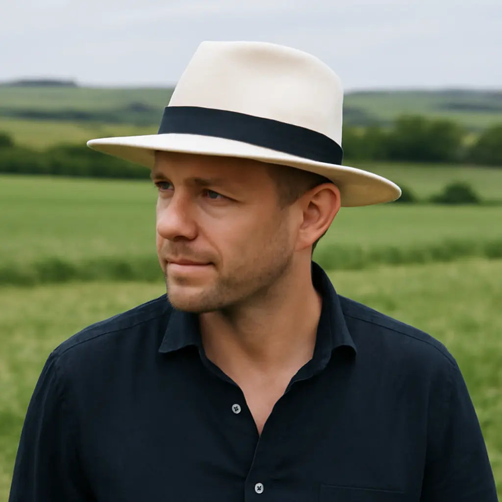 Classic Handmade Panama Hat Black Band Replica