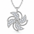 Windmill Spinning Necklace - Silver