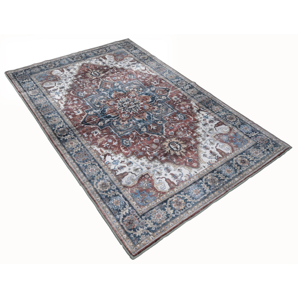 Kathy Ireland Soft Brushed Flannel Washable Rug With Latex Back