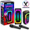Portable Bluetooth Karaoke Speaker with 2 Wireless Microphones