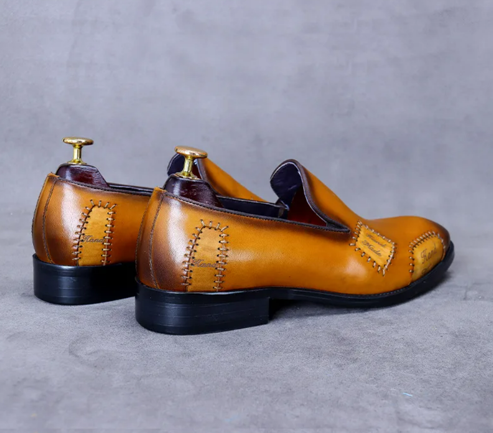 Men's Loafer Genuine Leather Shoes Big Size Slip On Designer Wedding Formal Shoes
