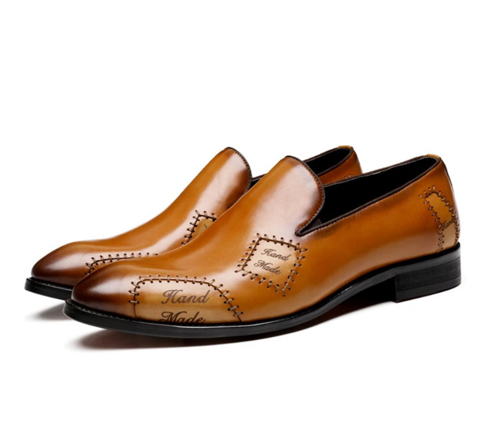 Men's Loafer Genuine Leather Shoes Big Size Slip On Designer Wedding Formal Shoes