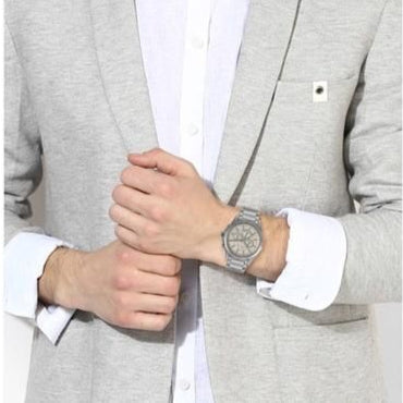 Armani Exchange Drexler AX2603 Herren-Chronograph – Graues Zifferblatt mit Edelstahlarmband