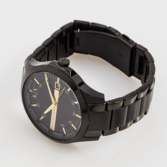 Armani Exchange Hampton AX2413 Herren-Chronograph – Schwarzes Zifferblatt mit schwarzem Edelstahlarmband
