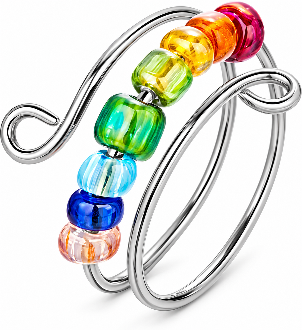 Rainbow Fidget Ring Adjustable
