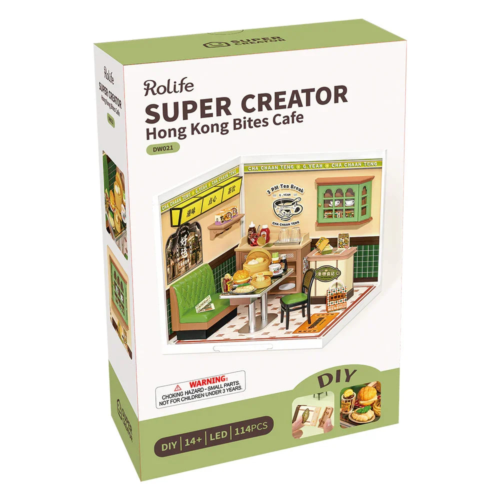 Robotime Rolife Hong Kong Bites Cafe Super Creator Miniature House DW021