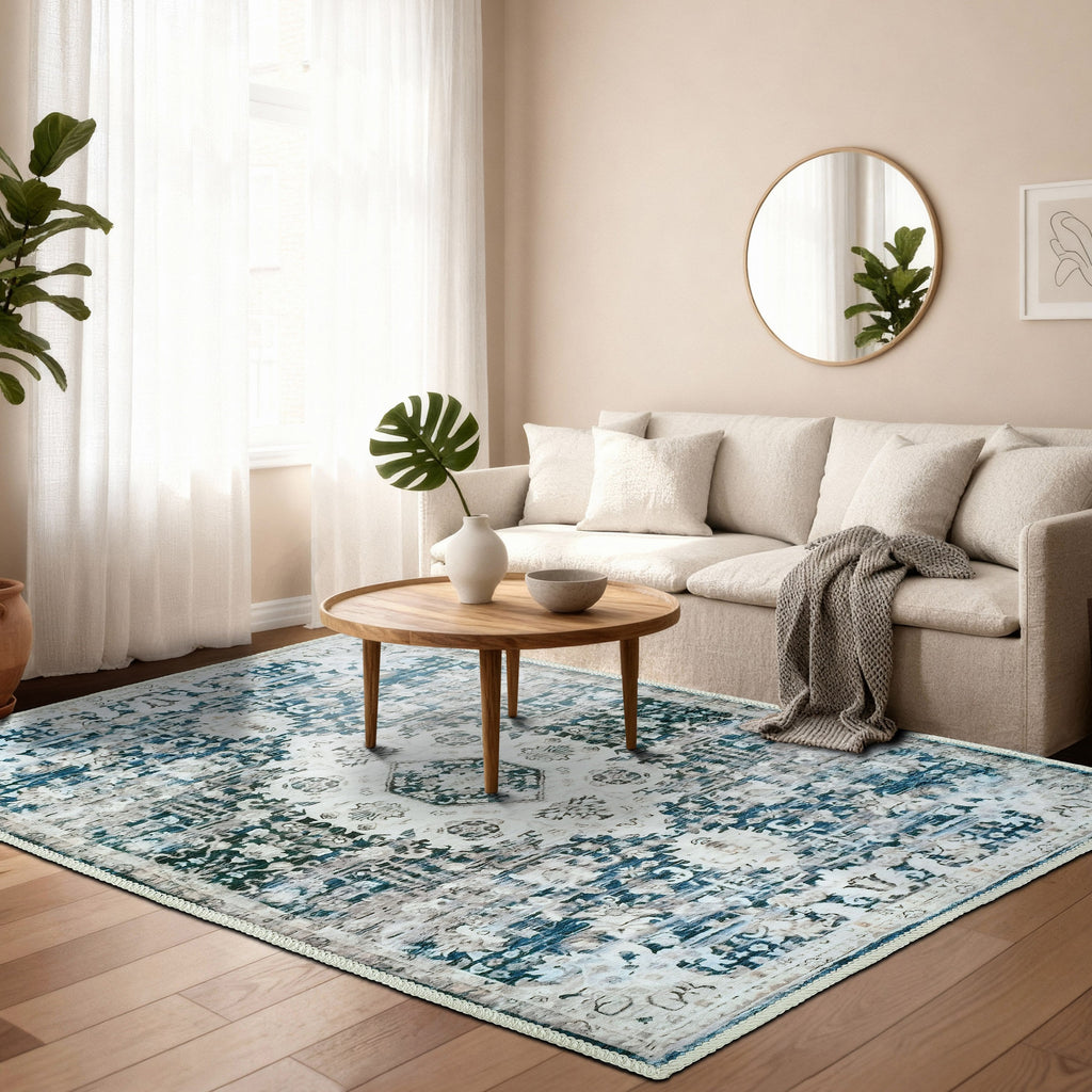 Kathy Ireland Soft Brushed Flannel Washable Rug With Latex Back
