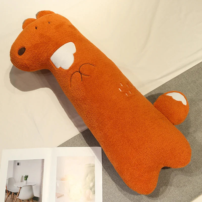 Adorable Cuddly Bunny, Fox, and Wolf Long Pancake Plush Toys