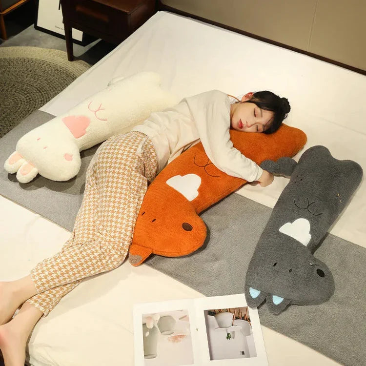 Adorable Cuddly Bunny, Fox, and Wolf Long Pancake Plush Toys