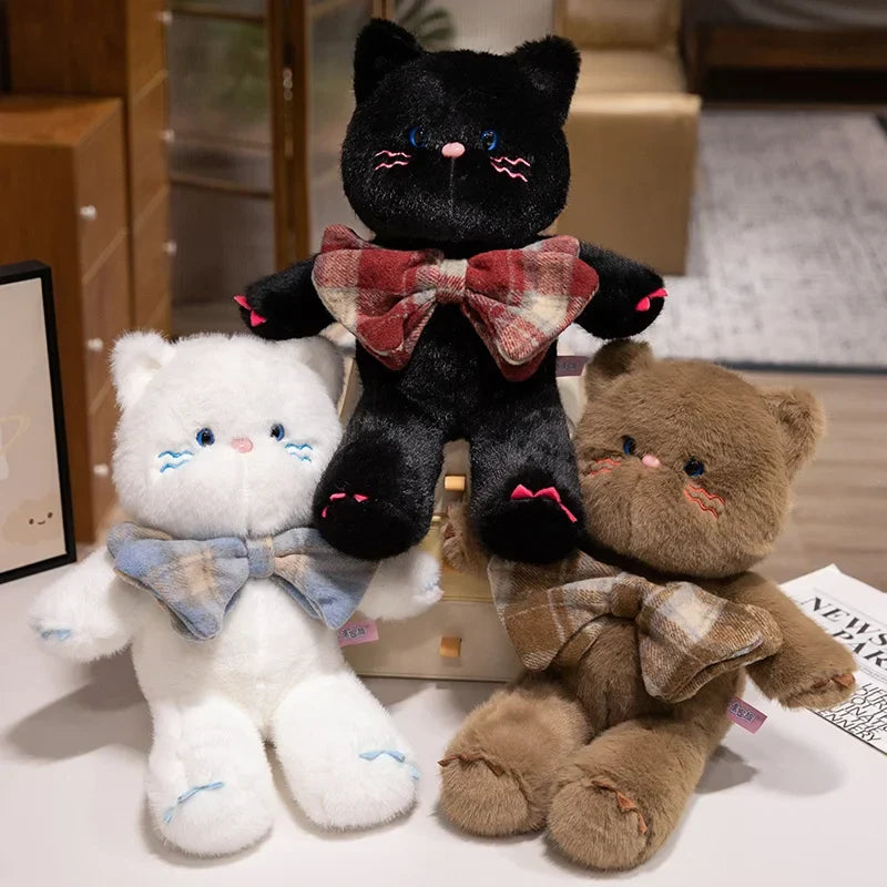 Adorable Kawaii Cat Teddy Bear Plushies with Bowtie