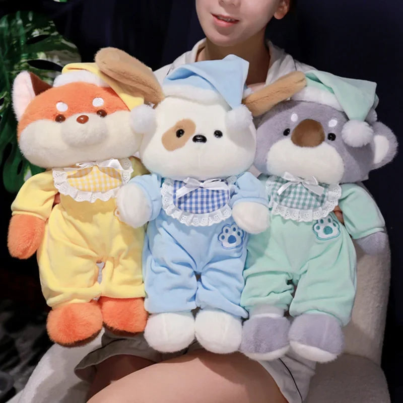 Cozy Bedtime Pajama Party Plushies: Fox, Koala, and Dog Friends!