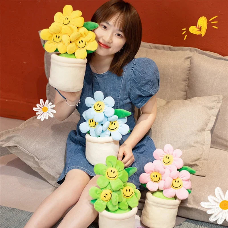 Cheerful Sunflower Plush Flowerpot Companion
