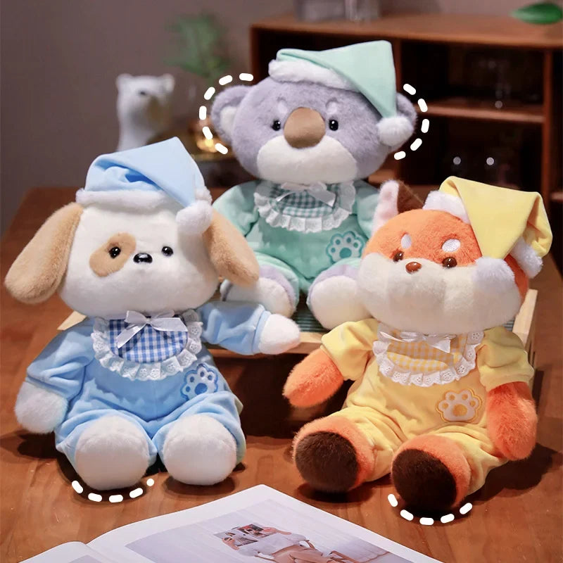 Cozy Bedtime Fox, Koala, and Dog Plushies for Dreamy Pajama Parties!