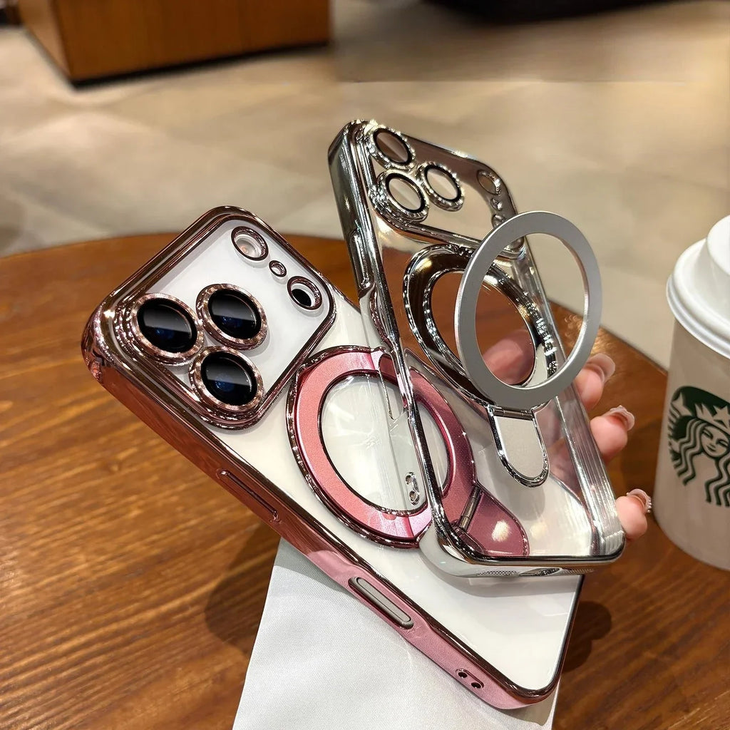Neu eingetroffen: Handyhülle mit vier stoßfesten Luftpolsterecken und unsichtbarem Ringständer für iPhone 17 / 16 / 15 / 14